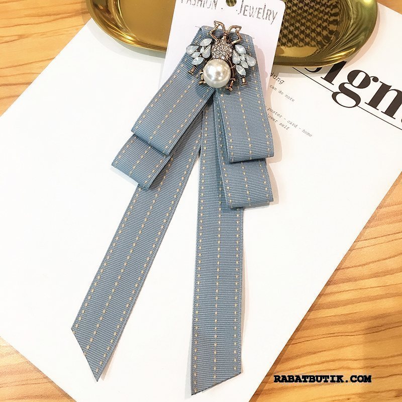 Butterfly Dame Køb Kvinder Stribede Collar Blomst Perle Britisk Sølv Blå