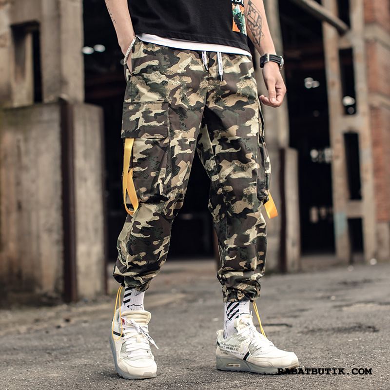 Cargo Bukser Herre Billige Stramme Trendy Harlan Fritids Sport Camouflage Grøn