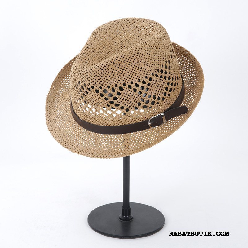 Huer Herre Online Solcreme Strand Solhatte Cowboy Mænd Sand Cyan Beige