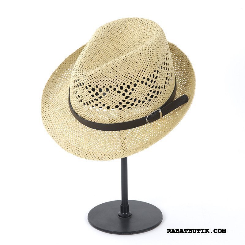 Huer Herre Online Solcreme Strand Solhatte Cowboy Mænd Sand Cyan Beige