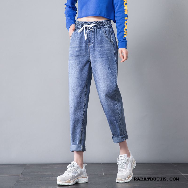 Jeans Dame Billig Brede Kvinder Cowboybukser Jeans 2019 Forår Lyse Blå