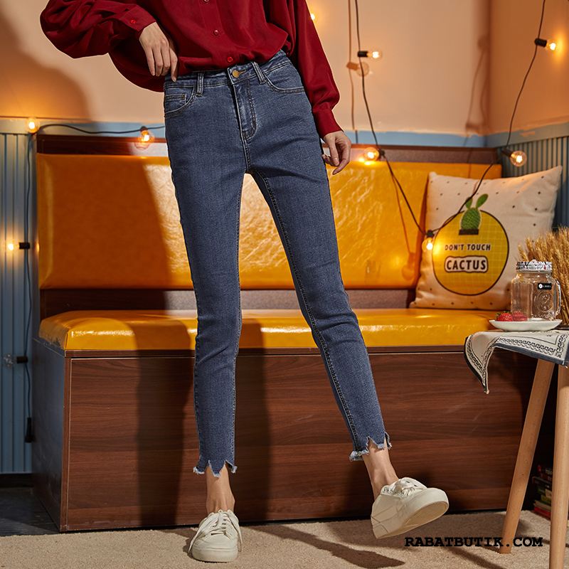 Jeans Dame Køb Forår Tynde Skinny 2019 Bukser Sort Blå