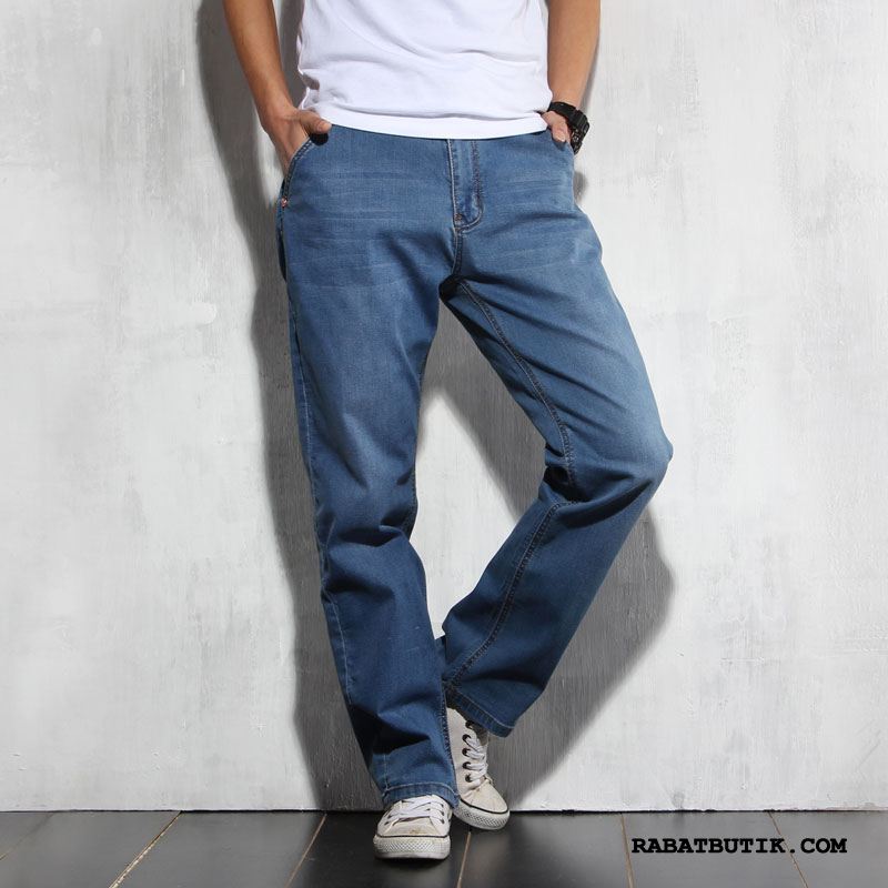 Jeans Herre Billige Store Storrelser Brede Maend Bukser Sommer Lyse Bla