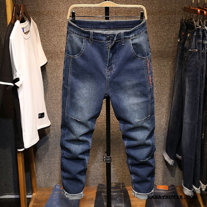 Jeans Herre Salg Høj Talje Store Størrelser Bukser Fedt Cowboybukser Grå