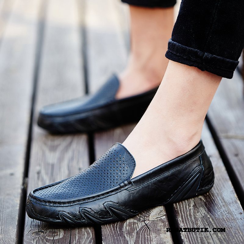 Mokassiner Herre Billige Casual Fritids 2019 Trend Mokkasin Slip On Blå