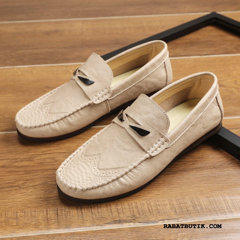 Mokassiner Herre Rabat Casual Fritids Trend Hyttesko Lædersko Slip On Sand