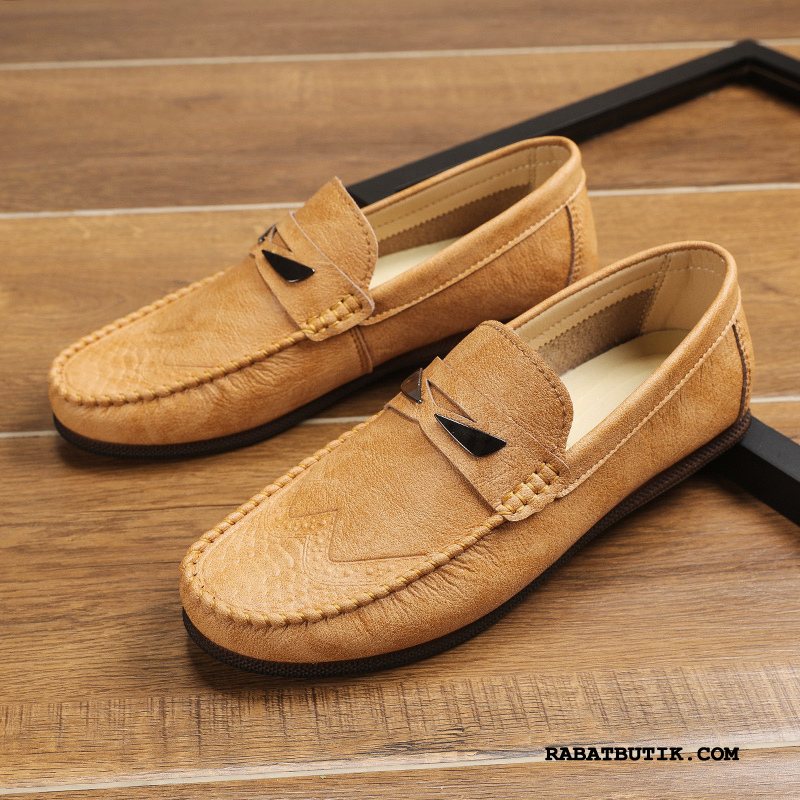 Mokassiner Herre Rabat Casual Fritids Trend Hyttesko Lædersko Slip On Sand