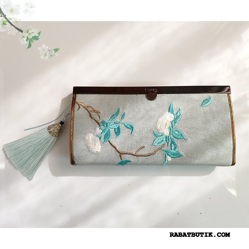 Punge Dame Billige Studerende 2019 Vintage I Hånden Clutch Guld Blå