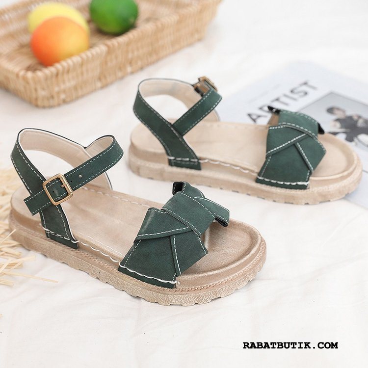 Sandaler Dame Udsalg Vintage Simple Rom Platform Sommer Sand Grøn