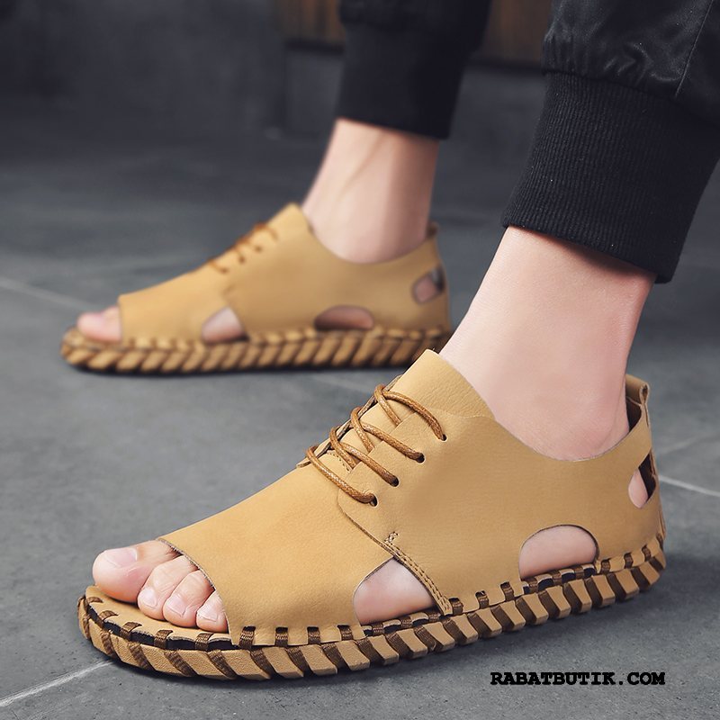 Sandaler Herre Billige 2019 Trend Sommer Mænd Casual Fritids Gul Sand