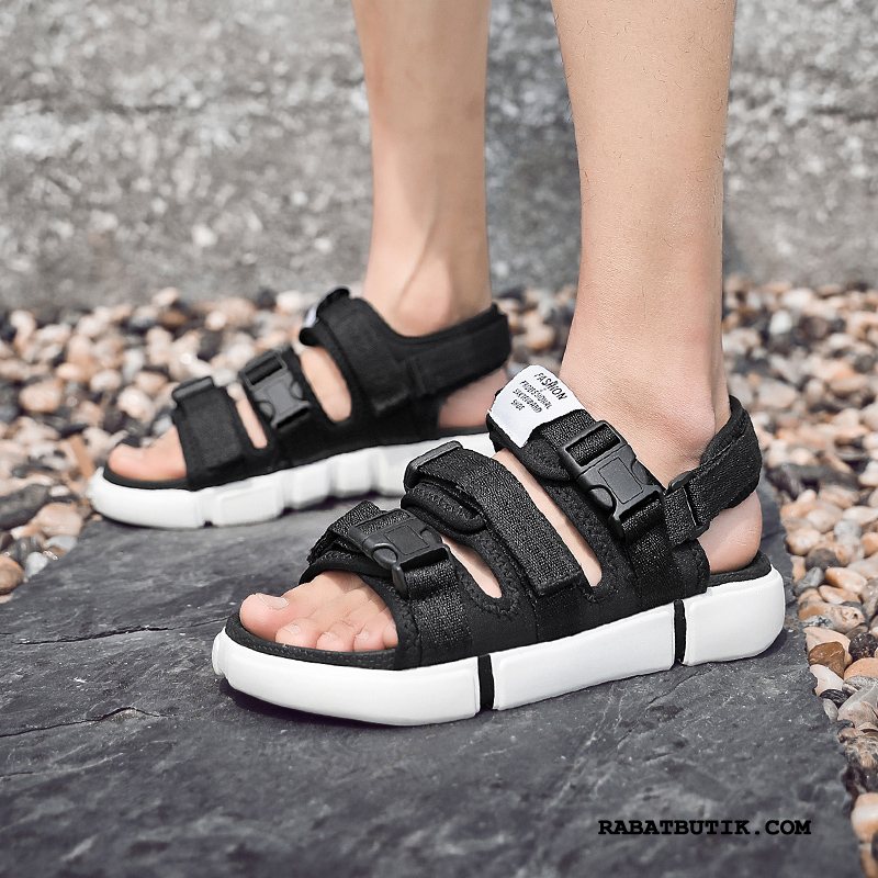 Sandaler Herre Salg Casual Fritids Store Størrelser Sommer Mænd Trend Sand Sort