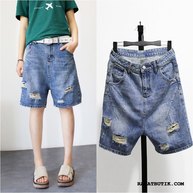 Shorts Dame Billige Brede Stor Harlan Denim Elskeren Blå