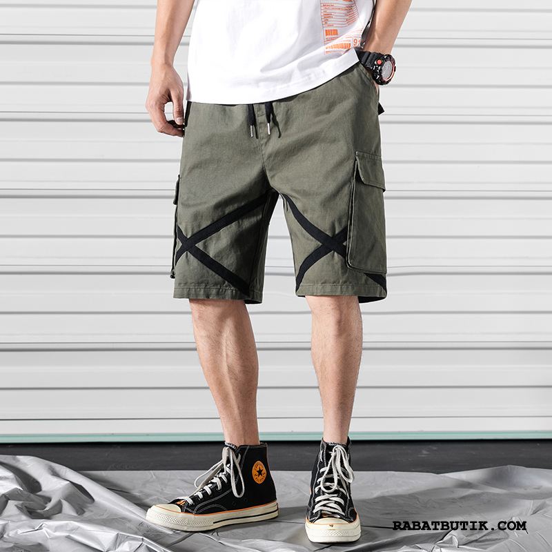 Shorts Herre Billige Trend Brede Trendy Cargo Bukser Sort