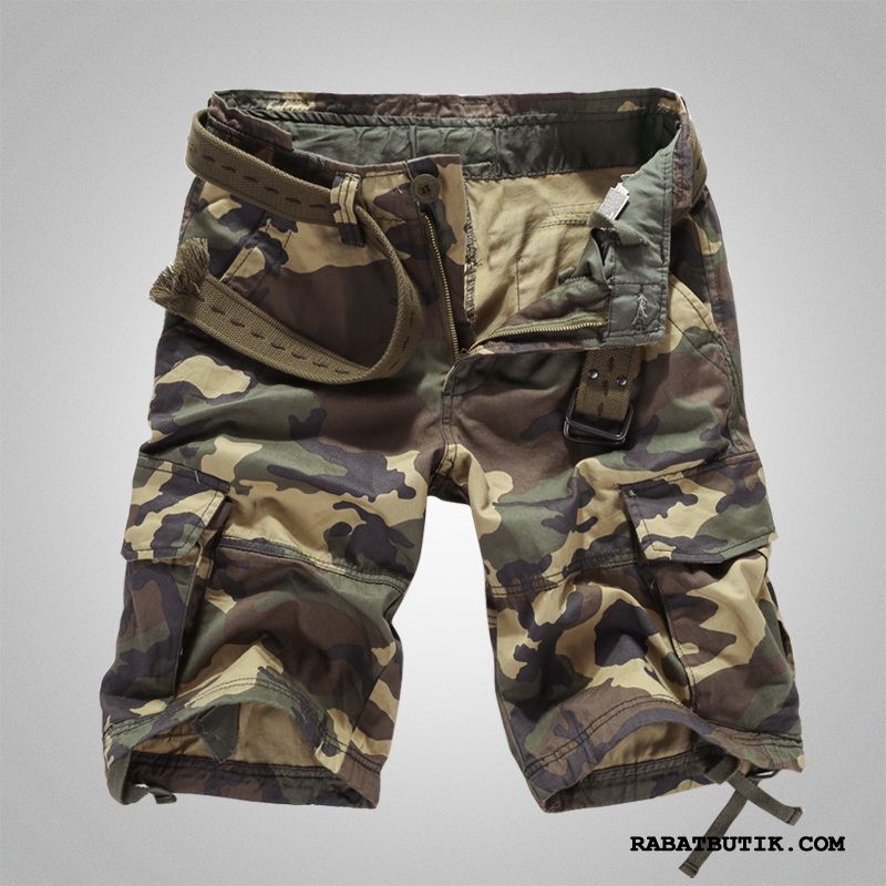 Shorts Herre Rabat Trend Mænd Fritids Lige Brede Camouflage Sand Sort