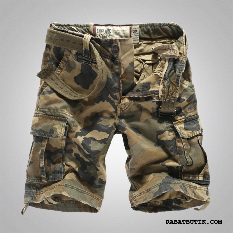 Shorts Herre Rabat Trend Mænd Fritids Lige Brede Camouflage Sand Sort