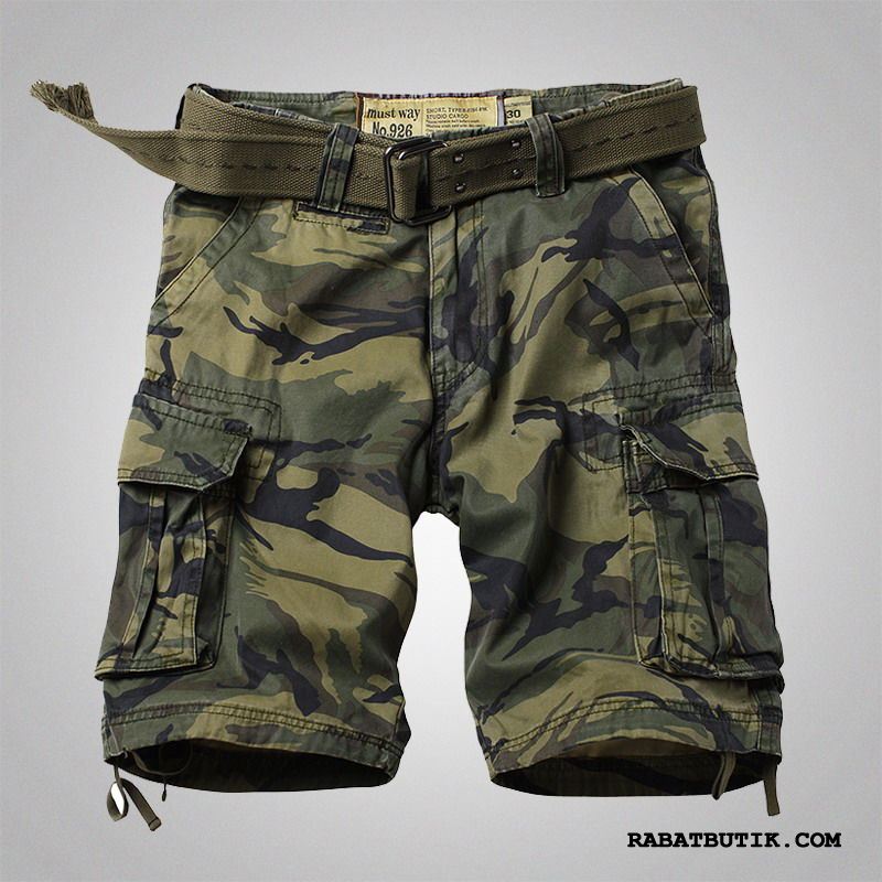 Shorts Herre Rabat Trend Mænd Fritids Lige Brede Camouflage Sand Sort