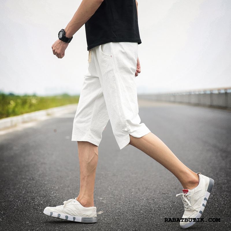 Shorts Herre Tilbud Mænd Trend Kinesisk Stil Brede Fritids Sand Blå