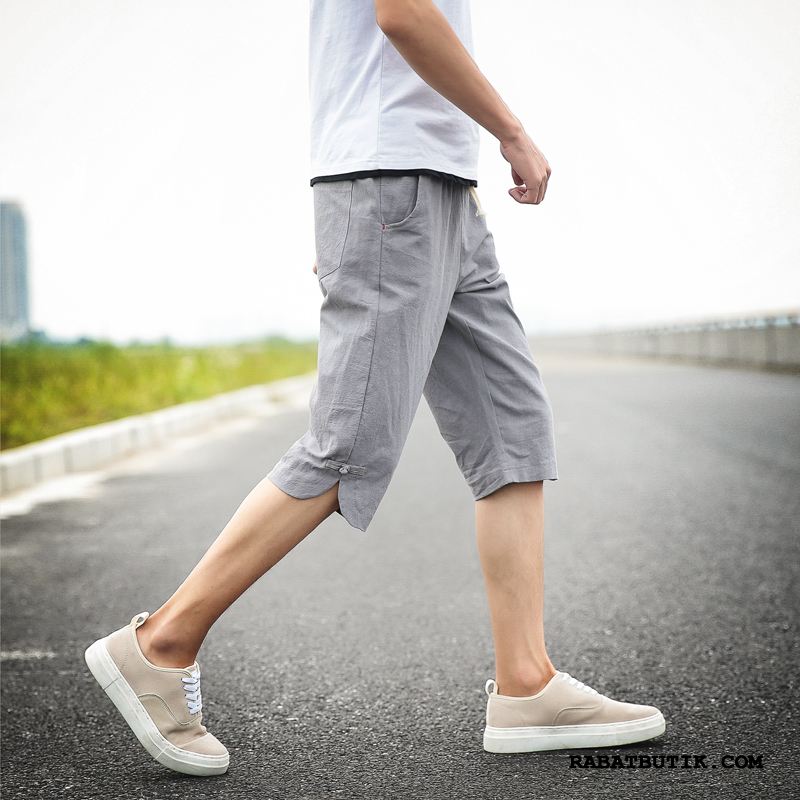 Shorts Herre Tilbud Mænd Trend Kinesisk Stil Brede Fritids Sand Blå