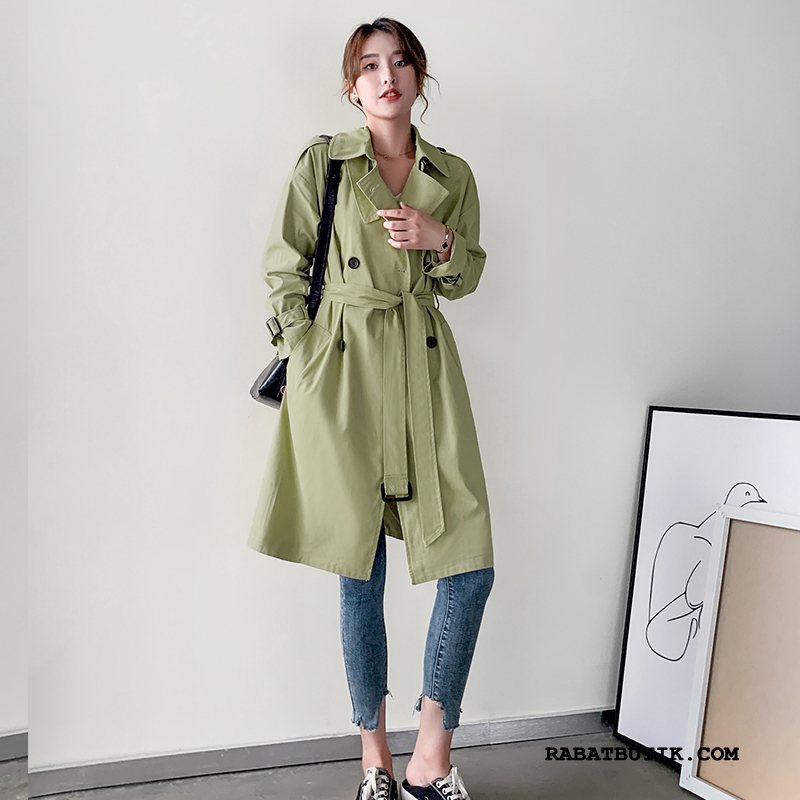 Trenchcoat Dame På Udsalg Elegante Mode 2019 Med Knapper Lange Khaki