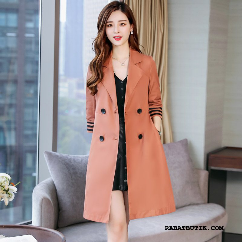 Trenchcoat Dame Salg Trend Frakke 2019 Brede Tynde Orange