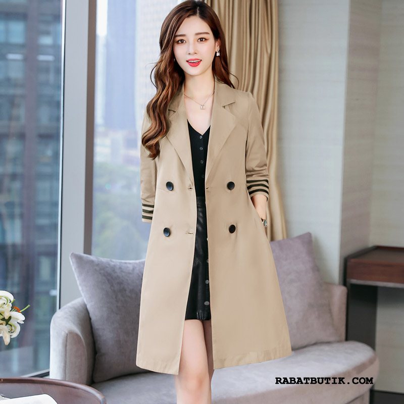 Trenchcoat Dame Salg Trend Frakke 2019 Brede Tynde Orange