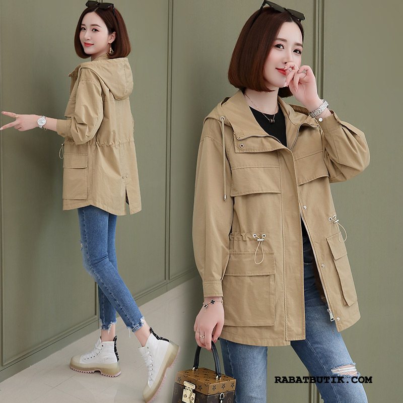 Trenchcoat Dame Tilbud Mode Kvinder Komfortable Personlighed Trend Khaki