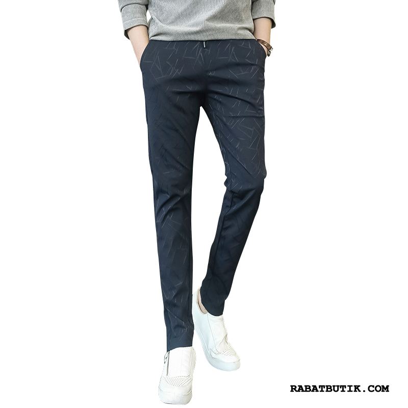 Bukser Herre Salg Ny Casual Bukser Sweatbukser Trend Slim Fit Sort Cyan