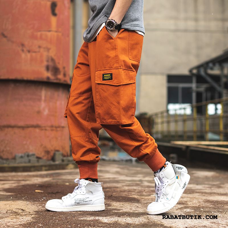 Cargo Bukser Herre Tilbud Lige Casual Bukser Trendy Forår Stramme Orange Cargo Bukser Herre Tilbud Lige Casual Bukser Trendy Forår Stramme Orange