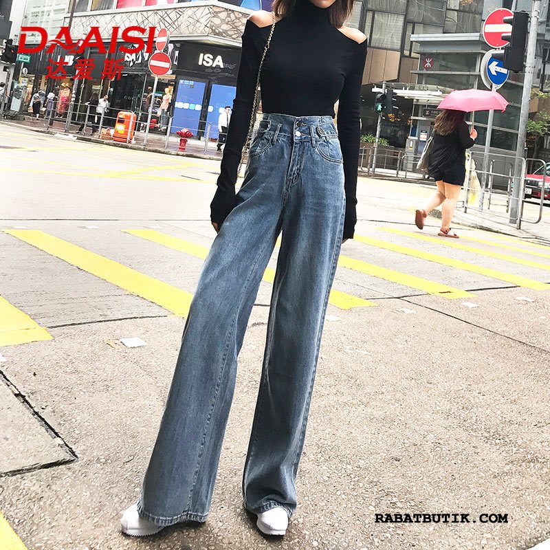 Jeans Dame Billige Cowboybukser Jeans Høj Talje Kvinder Tynde 2019 Blå