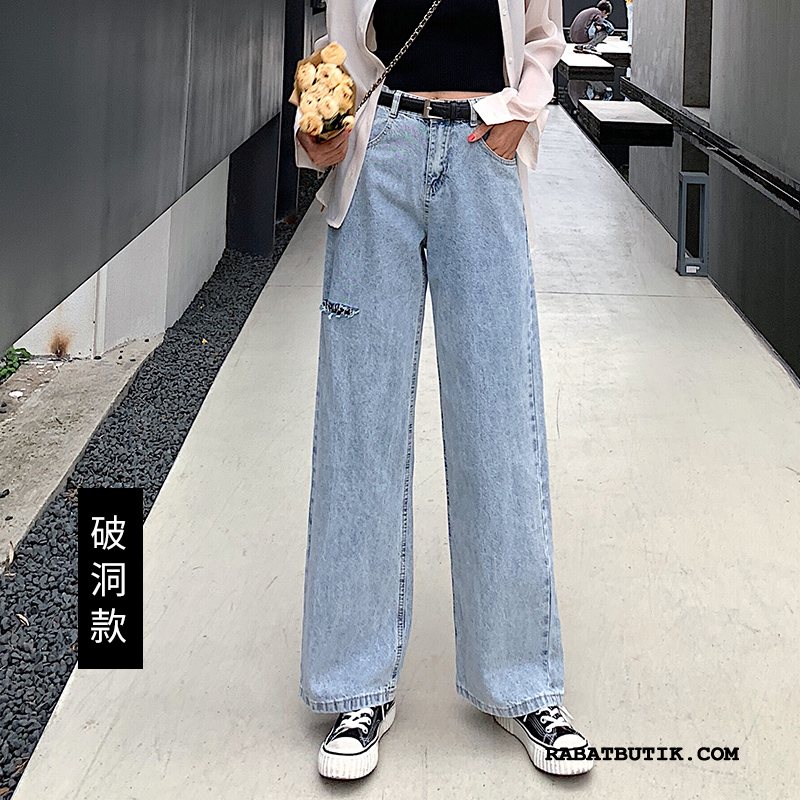 Dame Online Brede Trend Cowboybukser Jeans Høj