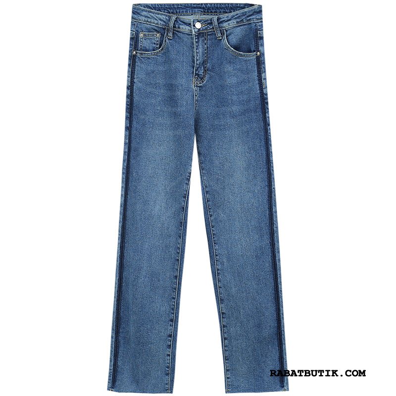 Jeans Dame Online Bukser Lige Brede Casual Bukser Kvinder Mørkeblå