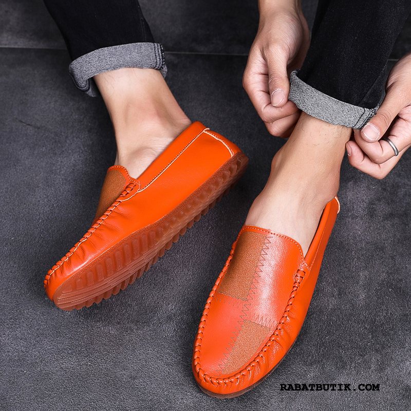 Mokassiner Herre Billige Mænd Slip On Af Personlighed Trend Forår Cyan Orange Orange