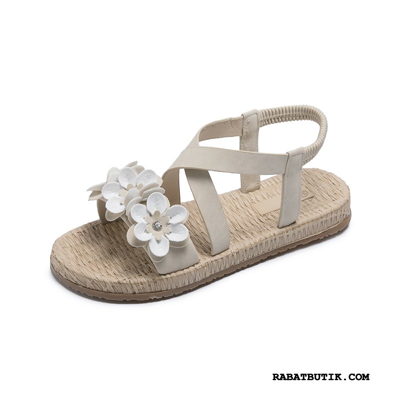 Sandaler Dame Butik Blomst Mode 2019 Kvinder Studerende Sand Beige