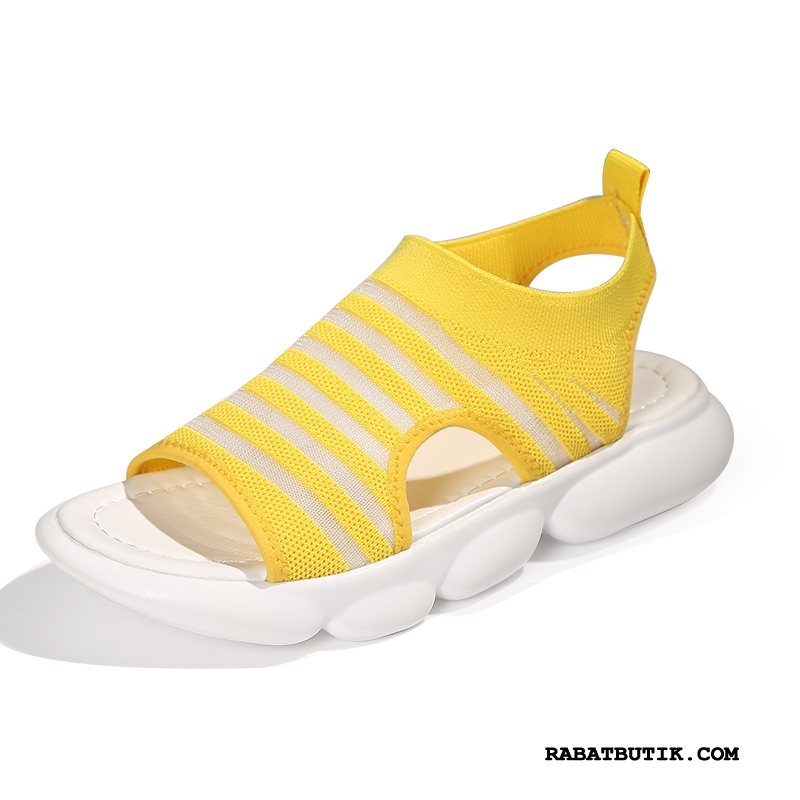 Sandaler Dame Tilbud Mode Casual Fritids Sommer Sport Super Gul Rød