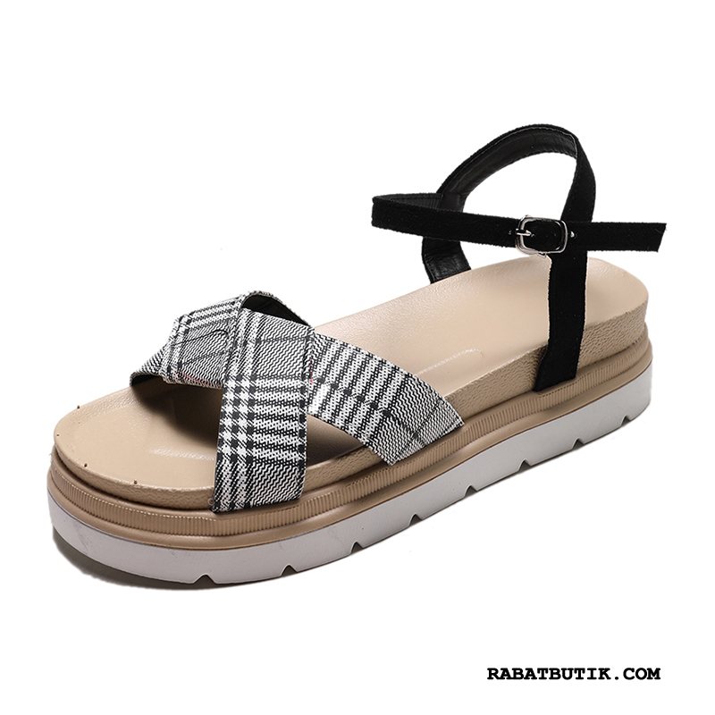 Sandaler Dame Udsalg Trend 2019 Studerende Klud Kvinder Sand Sort