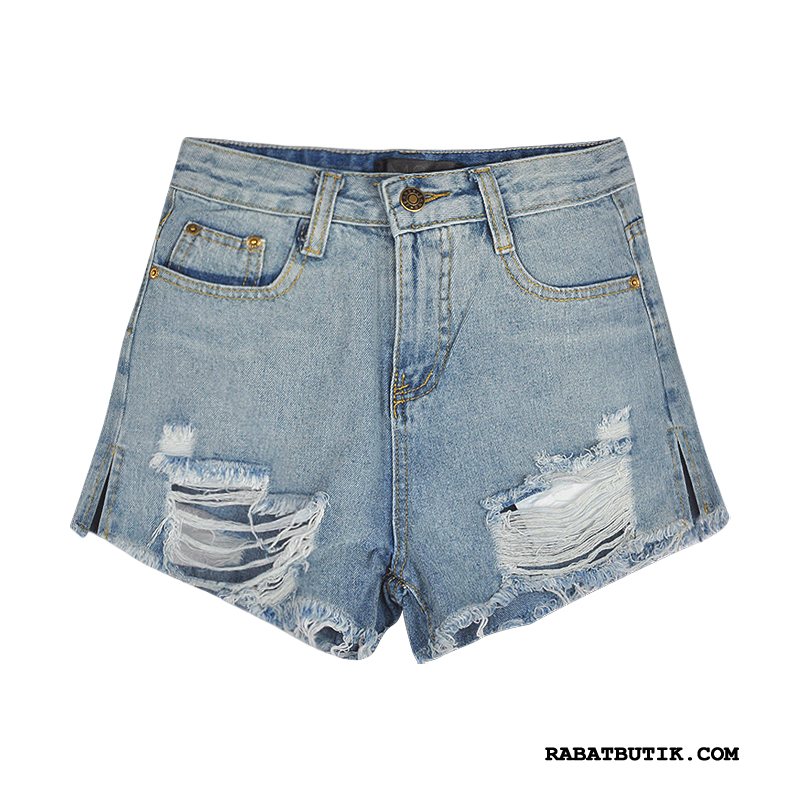 Shorts Dame Billige Cowboybukser Jeans Hot Bukser Brede Tynde Ny Blå