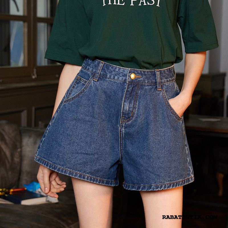 Shorts Dame Køb Denim Høj Talje Trend Ny 2019 Blå