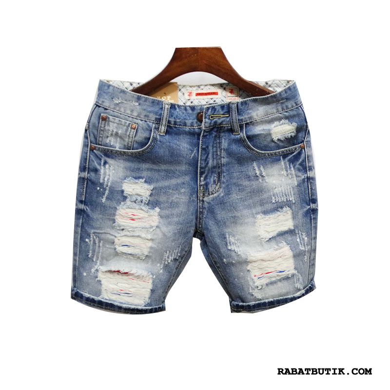 Shorts Herre Billig Sommer Mænd Denim Trend Ny Lyseblå