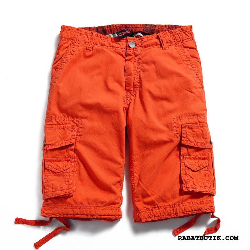 Shorts Herre Tilbud Fritids Trendy Mænd Tynde Sommer Rød Orange