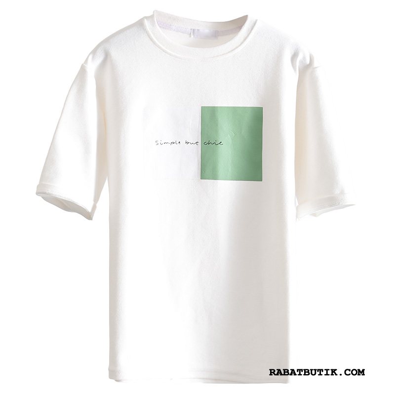 T-shirts Dame Rabat Trend Brede Bomuld Kort Ærme Sommer Rød Hvid