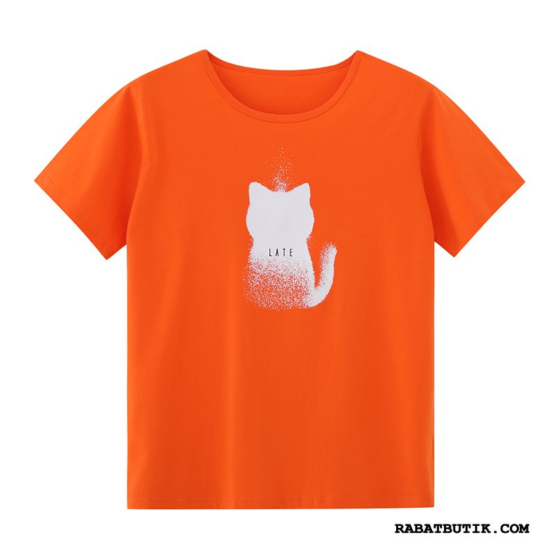 T-shirts Herre Butik Halv Ærme Kort Ærme Ny Rund Hals 2019 Orange