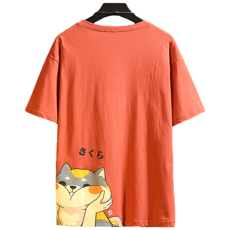 T-shirts Herre Tilbud Kat Mænd Store Størrelser Fede Orange