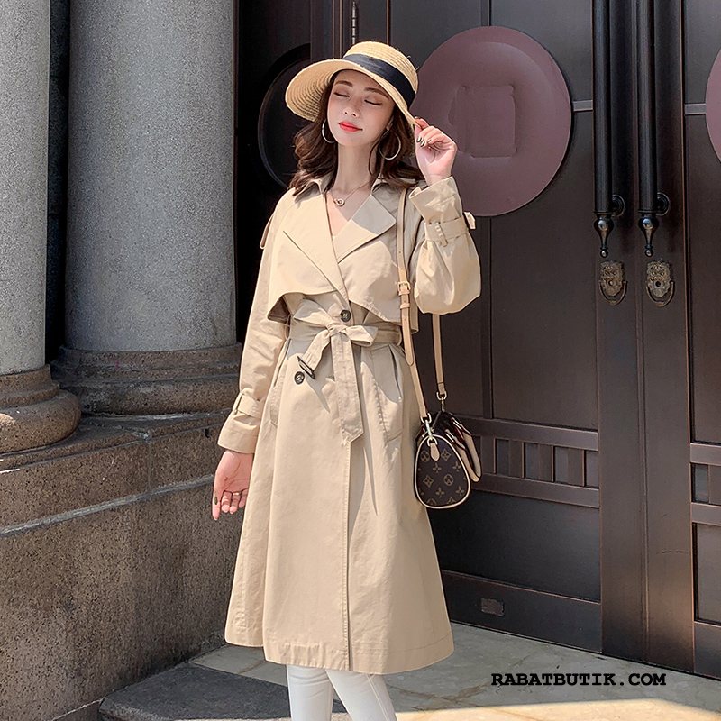 Trenchcoat Dame Rabat Trend Efterår Simple Lange 2019 Khaki