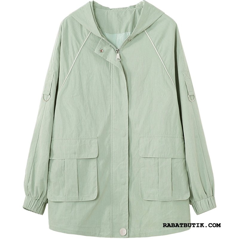 Trenchcoat Dame Salg Mode Trend Smuk Sød Simple Grøn
