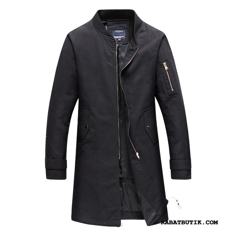 Trenchcoat Herre Butik Frakke Høj Krave Tynde Kinesisk Stil Simple Sort Trenchcoat Herre Butik Frakke Høj Krave Tynde Kinesisk Stil Simple Sort